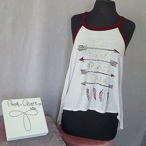 Free Kisses Flowy Tank Top Red White & Gold